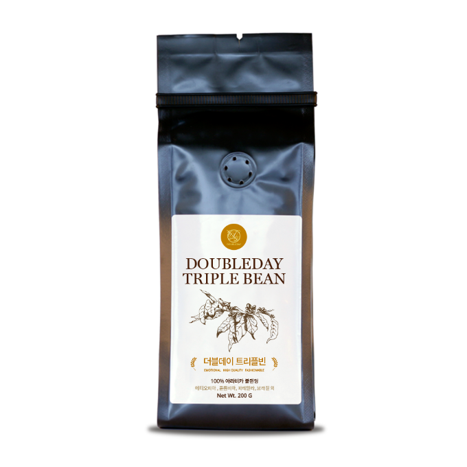 [더블데이] 트리플빈 100% 아라비카 커피원두 200g 홈카페용 / 콜롬비아 과테말라 에티오피아 브라질 싱글 오리진 블랜딩 최적의 로스팅